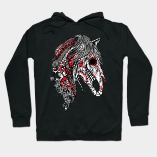 Horse Sugar Skull Graphic Art Hoodie